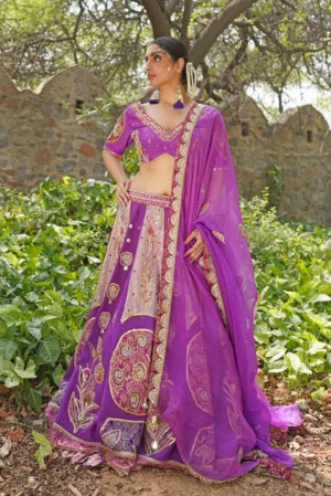 Regal Purple Embroidered Ethnic Ensemble with Ornate Dupatta