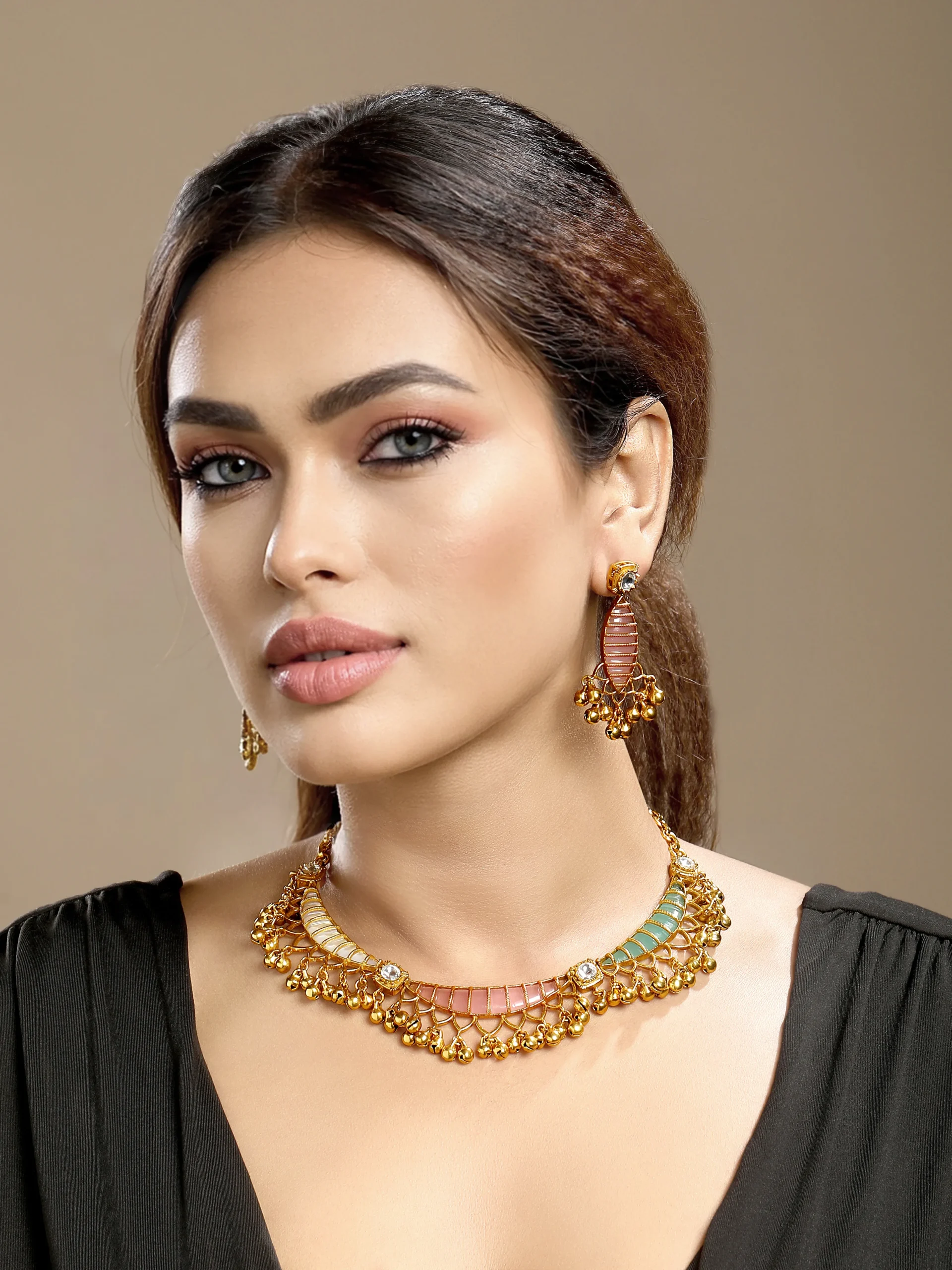 Handcrafted elegant designer jewellery for Indian and western wear from Golden Muslin By Hrisha