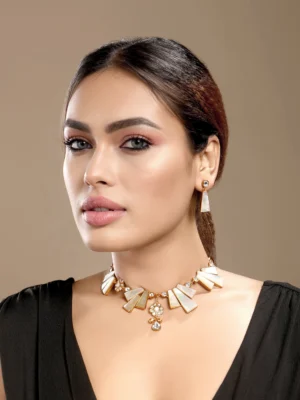 Handcrafted designer jewellery piece for Indian and western styling from Golden Muslin By Hrisha