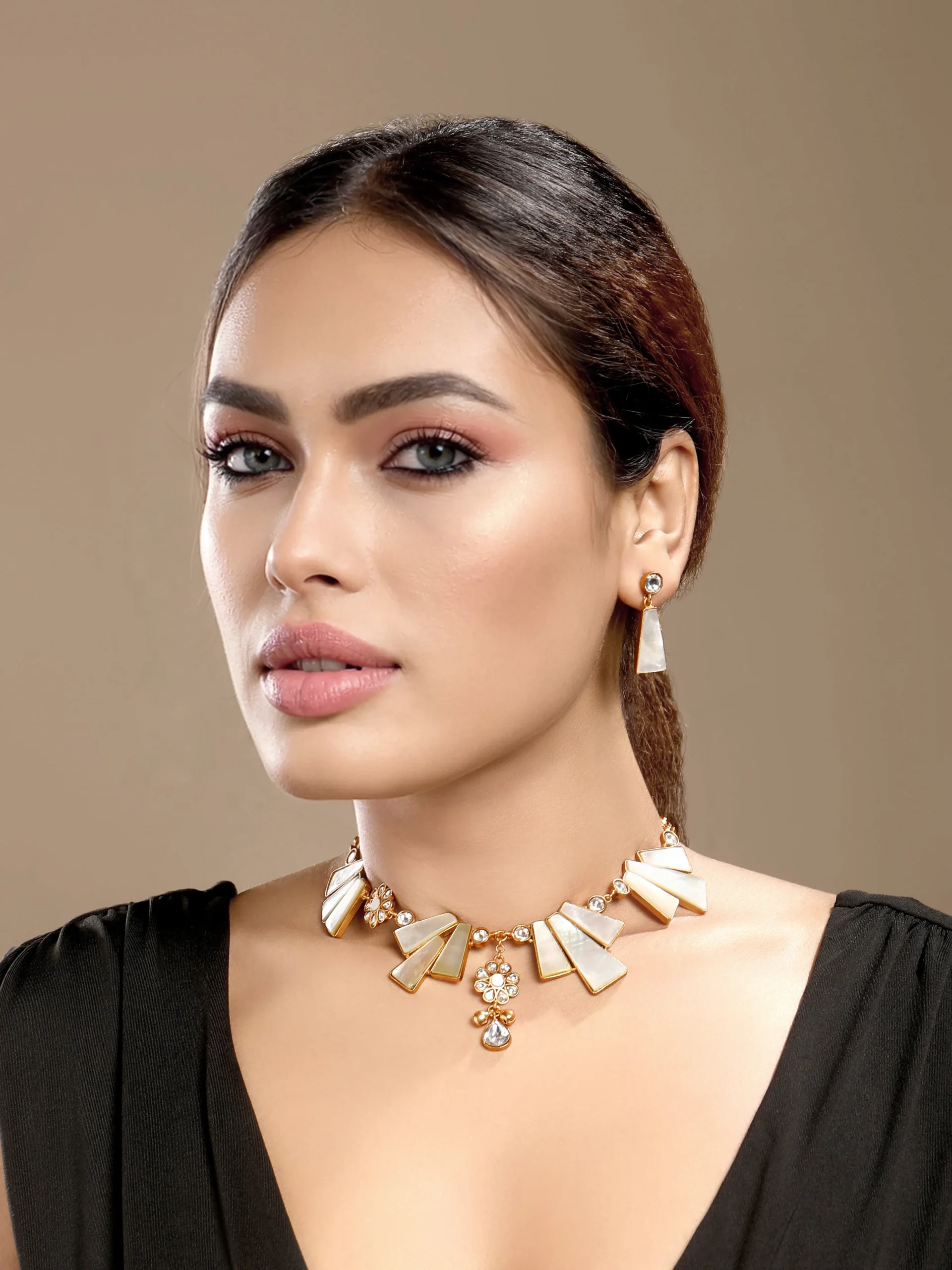 Handcrafted designer jewellery piece for Indian and western styling from Golden Muslin By Hrisha