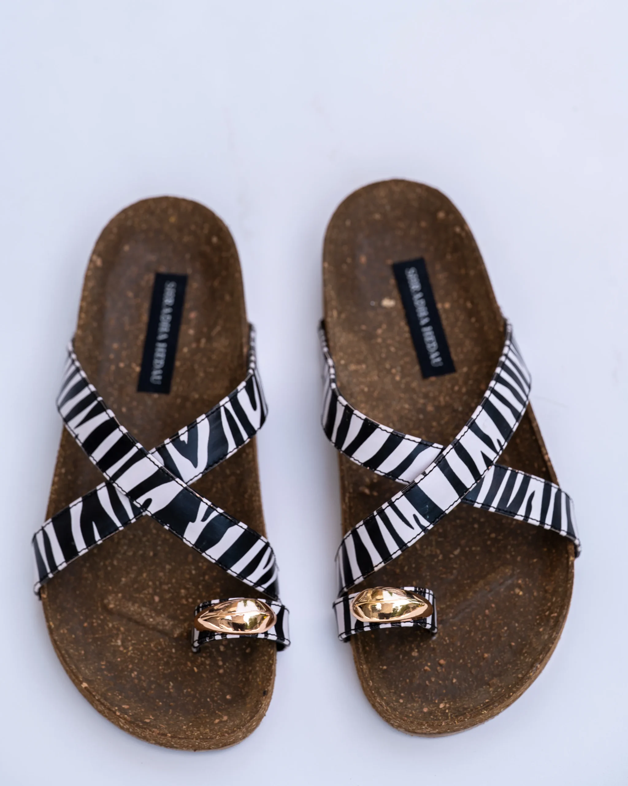Pixie Collection Zebra Print Flats from Golden Muslin By Shradha Hedau with metallic accent