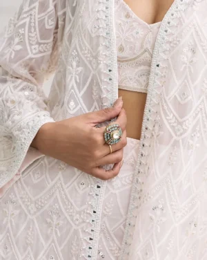 Amara Jade Wine Antique Gold ring