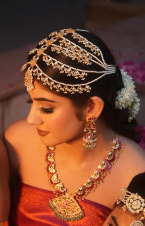 Gulbahar Pachi Kundan Ruby Emerald Regal Necklace Set