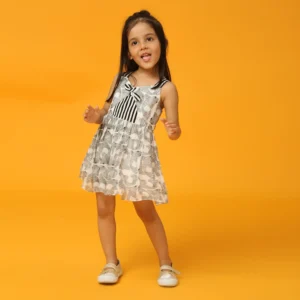 Fish Print Dress with criss cross back tie