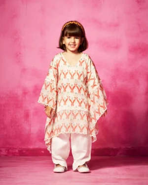 Printed Kaftan kurta with pants