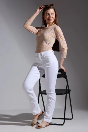 Printed lycra body suit with long sleeves
