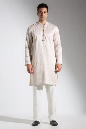 Kurta with Cube print and placket detail