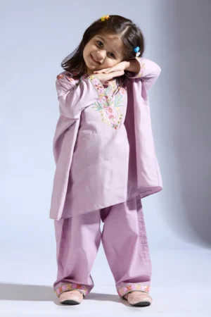Light Purple co-ord set with embroidery
