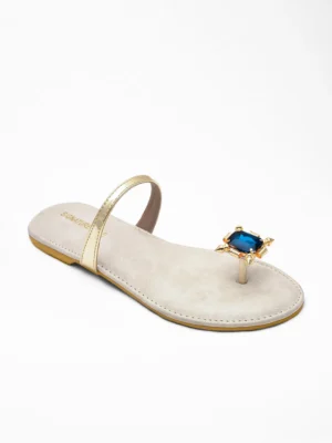 Ivory Blue Gem Toe Sandal - Ethnic Heels & Bridal Sandals for Women