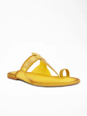 Yellow Ethnic Craft Flat Sandal - Kolhapuri Sandals & Ethnic Footwear for Women