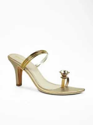 Gold Diamond Gem Heel Sandal - Bridal Heels & Party Heels for Women