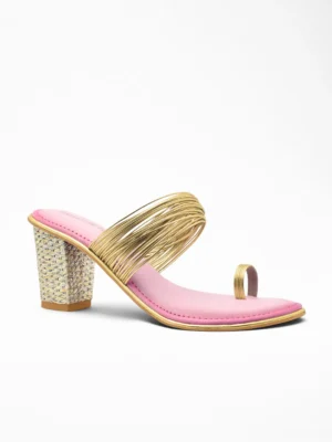 Pink Block Heel Sandal - Block Heels Women & Party Heels for Women