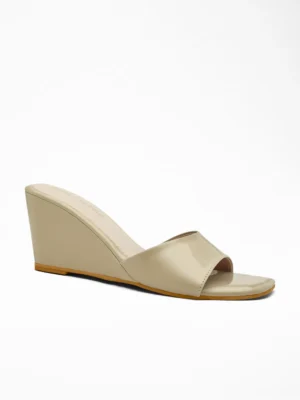 Nude Wedge Heel Mule - Wedge Heels Women & Nude Heels for Women