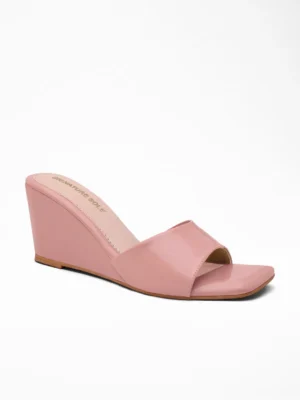 Pink Patent Wedge Mule - Wedge Heels Women & Party Heels for Women