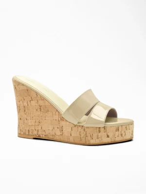 Nude Cork Wedge Wedge Mule - Wedge Heels Women & Mules for Women