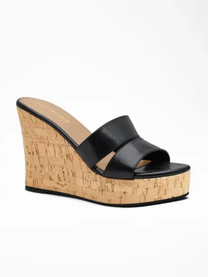 Black Snake Cork Wedge Wedge - Wedge Heels Women & Mules for Women