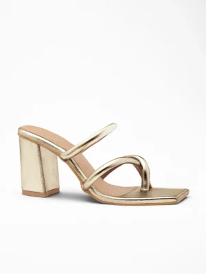 Tan Loop Ring Block Heel Mule - Block Heels Women & Party Heels for Women