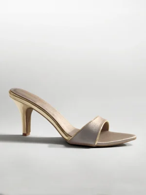 Gold Heels Mule - Heels for Women & Nude Heels for Women
