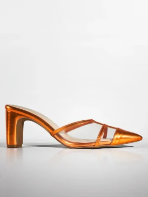 Orange Cage Transparent Slingback Heel - Heels for Women & Slingback Heels for Women