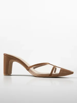 Tan Cage Slingback Kitten Heel - Heels for Women & Kitten Heels for Women