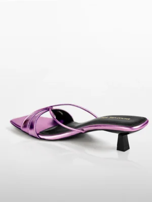 Pink Metallic Wedge Heel Mule - Wedge Heels Women & Gold Heels for Women